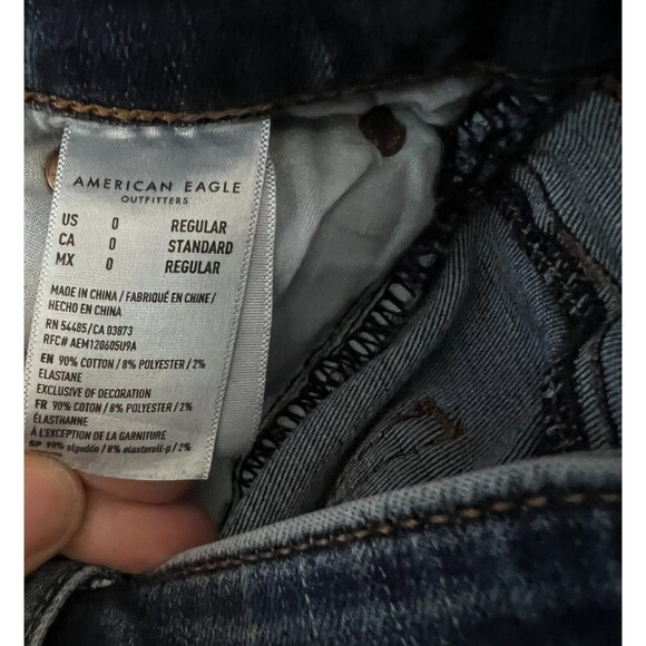 AMERICAN EAGLE Super Hi-Rise Jegging Women's 0 AEO Distressed Patched Jeans - Picture 10 of 14